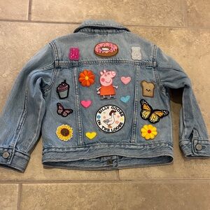 GAP Factory Light Blue Denim Jacket with Fun Patch Mix